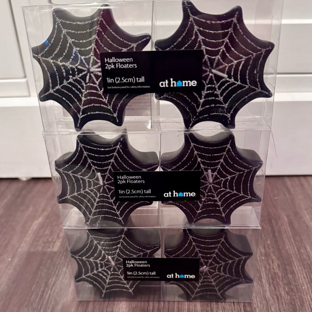 Halloween New Spider Web Candles Set of 6 At Home